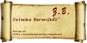 Zelenka Bereniké névjegykártya